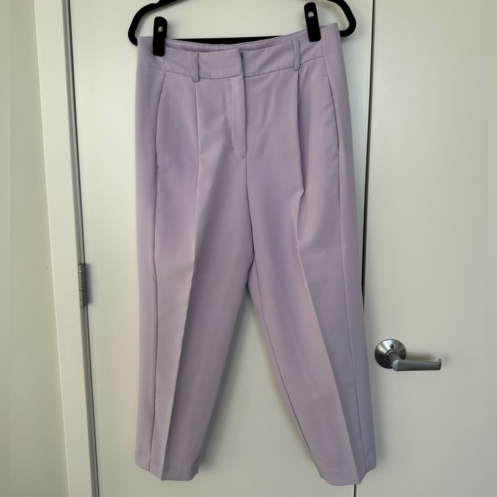 Purple Straight Ankle Pants